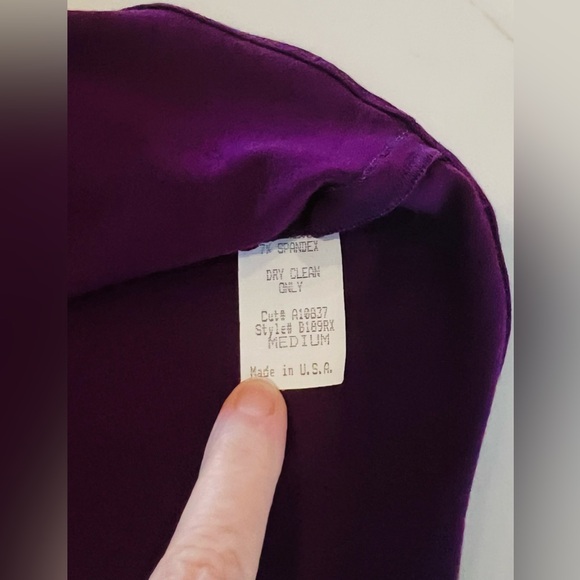 New Beautiful Sky plum Purple Blouse with Belted Waist - Picture 4 of 8